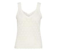 KAFFE Women's Tank Top Lace Knit Sweetheart Neck Regular Fit Cotton Blend, Gesso, S Donna