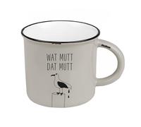 Kaffeetasse vintage| Keramik Becher zum verschenken | 400 ml | maritim | Wat mutt dat mutt