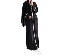Kaftan Donna Lungo Abaya Donna Abiti Musulmani Retro Abbigliamento Preghiera Per Le Donne Musulmano Caftano Dubai Robe Medio Oriente Etnico Arabo Afghano Vestiti Islamici Arabi, 02# nero., M