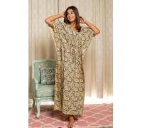 Kaftano Cotone Abito Spiaggia Cover Boho Hippie Donna Taglie Forti
