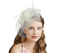 kaGeneric267.13 - Cappelli da donna fascinator da donna, per tea party, matrimoni, chiesa, fasce per capelli per ogni vacanza (bianco, taglia unica)