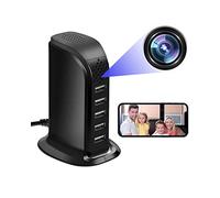 KAGMY Caricatore WiFi HD 1080P aggiornato Telecamera spia 5 Porta USB Spina Mini telecamera di sicurezza wireless per sorveglianza domestica con rilevamento del movimento Vista remota
