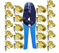 Kagni 10 connettori SMA maschio a femmina e strumento di crimpatura coassiale per cavo di prolunga antenna wifi RG174 RG316