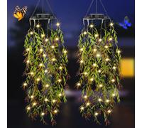 KagoLing Lanterne Solari da Esterno, Lanterna da Esterno, 2 Pezzi Piante rampicanti Artificiali per Natale, Feste, Matrimoni, Decorazioni Esterne in Giardini di Casa, Luci Solari da Esterno