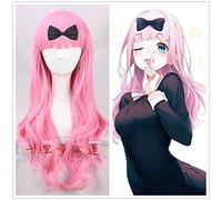 Kaguya-sama: Love is War Fujiwara Chika Parrucca per capelli Cosplay Lisci capelli rosa Lolita Halloween Costume da carnevale