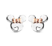 Kaguyo Minnie Mouse Earrings for Girls - Orecchini a Bottone in Argento Sterling 925 Placcato in Oro Rosa per Donne, Ragazze e Bambini - Regalo di Compleanno (ciotola rosa)
