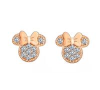 Kaguyo Orecchini in Argento da Donna, Orecchini in Argento Sterling 925 Placcato Oro Rosa con Pavimentazioni di Cristalli di Zirconi Trasparenti Orecchini a Lobo con Topo per Donne Ragazze (rose gold)