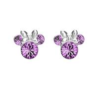 Kaguyo orecchini Minnie Mouse, in argento sterling 925, ametista, bianco, blu, rosa, cristallo, orecchini a perno Mickey Mouse per donne e ragazze, regalo di compleanno (ametista)
