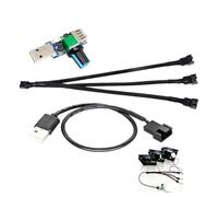 Kahaybeall Cavo Connettore Ventola PC Full Speed 12V Step-Up USB Maschio a 4 Pin/3 Pin Maschio con Regolatore di Velocità e Cavo Splitter Ventola PWM a 3 Vie per Massima Efficienza di Raffreddamento
