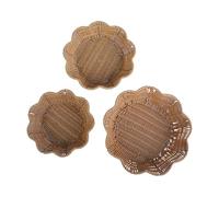 KAHDGSS 3 vassoi in finto rattan, per frutta, tavolo da pranzo, cestino per pane, snack, piatti per soggiorno o ufficio, vassoio per snack in tessuto
