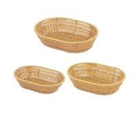 KAHDGSS 3pcs Imitazione Rattan Ovale Frutta Cesto Portare Piatto di Stoccaggio Pane Piatto Decorativo Snack Vassoio per Uso Desktop Casa Conservazione Cib