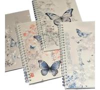 KAHDGSS 4Pieces Twin Coil Binding Notebook College a righe Note Book per scrivere 100 pagine larghe a righe diario taccuini 14x20cm College a righe Notebook Copertina rigida