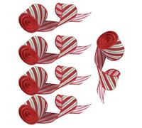 KAHDGSS 5 Rotoli Festival Che Scintillano Nastri A Strisce A Strisce Fatte A Mano Bowknot Christmas Decoration Reput Packaging Ribbons per Un Nastro Avvolgimento Regalo per Feste