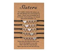 KAHDGSS 5 Sorella Miglior Amica Bracciale Amicizia Bestie Cuore Abbinato Regalo Creativo a Lunga per Ragazza Donna Braccialetti Intrecciati Figlia Set Corde per Ragazzi Bambini Uomini Donne