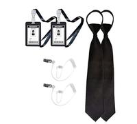 KAHDGSS Accessori per costume da agente segreto, con auricolare, occhiali e cravatta, costumi per Halloween, cosplay, giochi di ruolo, per adulti e bambini