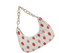 KAHDGSS Borsa a tracolla contemporanea riutilizzabile in tessuto di lino di cotone artistico con dettagli floreali pratici borse ascellari borsa leggera amichevole, Catena 5, One Size