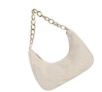 KAHDGSS Borsa a tracolla contemporanea riutilizzabile in tessuto di lino di cotone artistico con dettagli floreali pratici borse ascellari borsa leggera amichevole, Catena 4, One Size