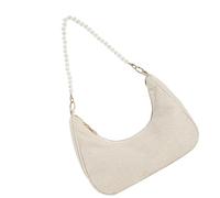 KAHDGSS Borsa a tracolla contemporanea riutilizzabile in tessuto di lino di cotone artistico con dettagli floreali pratici borse ascellari borsa leggera amichevole, Perla 4, One Size