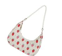 KAHDGSS Borsa a tracolla contemporanea riutilizzabile in tessuto di lino di cotone artistico con dettagli floreali pratici borse ascellari borsa leggera amichevole, Perla 5, One Size