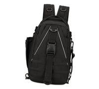KAHDGSS Borsa a tracolla multifunzione per attrezzatura da pesca borsa a tracolla singola borsa a tracolla borsa da pesca a tenuta stagna di grande capacità, Nero