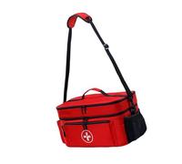 KAHDGSS Borsa a tracolla staccabile a due strati per medicinali da viaggio con tasca multipla, Rosso, Taglia unica
