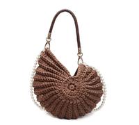 KAHDGSS Borsa da spiaggia da donna Borsa a tracolla alla moda Borsa a tracolla Conchiglie Borsa a mano Messaggeri tessuti a mano per le donne quotidiane Borsa a tracolla intrecciata a mano Borsa alla