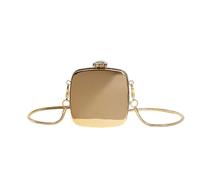 KAHDGSS Borsa tessuta quadrata piccola spalla Crossbody borse un must have per le donne alla moda maniglia robusta per un facile trasporto, Quadrato Oro, One Size