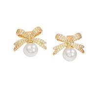 KAHDGSS Bowknot Earbud Earrings with Crystal Charms Bluetooth-Compatible Noise-Isolating Removable Ear Clip Accessories Portable Headphone Decor Clips