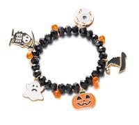 KAHDGSS Bracciale con Ciondolo Unico Gioielli in Lega Design Accenti per Feste E Regali Halloween Bracciale Ciondolo Pipistrello Zucca