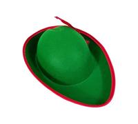KAHDGSS Cappelleria strutturata morbida del tessuto del cappello della benna verde tagliata rossa per le rievocazioni storiche Cappello decorativo della piuma rossa