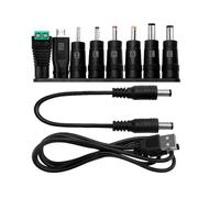 KAHDGSS Cavo Alimentazione da USB A DC5521 Dotato 8 Adattatori per Soluzione Ricarica del Dispositivo Senza Soluzione continuità DC5.5x2.5 DC5.5x2.1