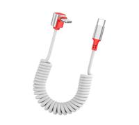 KAHDGSS Cavo di ricarica veloce PD100W Reversibile Tipo C A Porta Alluminio Alloggiamento di Dissipazione del Calore Molla Retrazione Cavo Dati Pieghevole