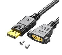 KAHDGSS Cavo prolunga DisplayPort Premium Lungo 1, 8 m con Larghezza Banda 18 Gbps per Display Trasparenti 4K60Hz, 2K / 144Hz e 1080P / 240Hz Cavo prolunga DisplayPort