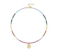 KAHDGSS Collana A Ciondolo A Gorgogliamento Gorgogliamento Oro 14k Con Perle Pietre Arcobaleno Per Perle Per Le Donne Vocazione In Spiaggia Gioielli Alla