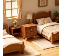 KAHDGSS Comodino Realistico per casa delle Bambole in 1: 12 con cassetti Funzionali per Accessori per Esposizione Modelli Scene paesaggistiche Accessori per casa delle Bambole in Legno