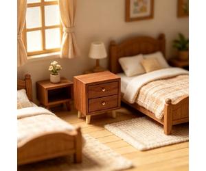 KAHDGSS Comodino Realistico per casa delle Bambole in 1: 12 con cassetti Funzionali per Accessori per Esposizione Modelli Scene paesaggistiche Accessori per casa delle Bambole in Legno
