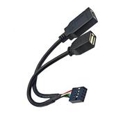 KAHDGSS Connettori portatili da 9PIN a USB+Tipo E con porta frontale di tipo C per trasferimento dati USB2.0 senza soluzione di continuità in PVC Rivestimento USB Power Splitter
