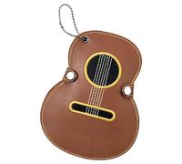 KAHDGSS Custodia ricamata per plettro per chitarra, pratica borsa in pelle ecologica in poliuretano, contenitore alla moda per gli appassionati di musica, Marrone