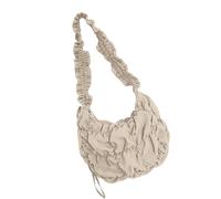 KAHDGSS Donne Colore Solido Gnocchi Borsa Grande Capacità Crossbody Pendolarismo Spalla Casual Pieghe Messaggeri Donne Grande Capacità Spalla Trendy Nube Tinta unita Crossbody, cachi, One Size