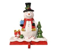 KAHDGSS Elegant Snowman Stocking Holder Unique Santa Stocking Stand 3D Resin Holder for Christmas Home Decoration