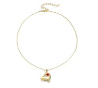 KAHDGSS Elegante collana a forma di cuore con cristalli artigianali in lega robusta con accento di diamanti per tutti i giorni elegante gioielli da indossare tutti i giorni, Misura unica, come