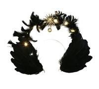 KAHDGSS Elegante copricapo a forma di ala angelica con piume scintillanti per eventi a tema cosplay e celebrazioni festive copricapo