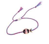 KAHDGSS Elegante regolabile Pesce Pendente Corda Bracciali Tessuti Braccialetti Fascino Lega Accessori Da Polso Per Abiti Moda Lega Olio Drip Fish Charm, Misura unica, come descritto