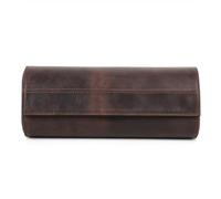 KAHDGSS Elegante scatola per orologi in pelle portatile con 3 scomparti per orologi da polso, contenitore protettivo per gioielli e orologi