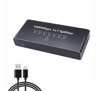 KAHDGSS Gigabit Ethernet Splitter 7 Port RJ45 Hub Networking Supporta La Frequenza Trasmissione da 1000 Mbps E L'ampia Compatibilità Gigabit Networking Splitter con Alloggiamento ABS
