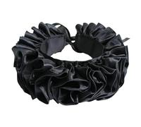 KAHDGSS Girocollo da donna vittoriano staccabile in raso increspato finto clown rievocazione storica Larp costume decorazione shakespeariano teatro collare, Nero , Taglia unica