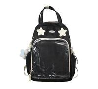 KAHDGSS Itabag - Zaino multiuso a tracolla, borsa a tracolla per anime, trasparente, per scuola, zaino Ita, Nero