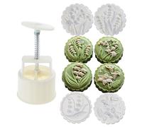 KAHDGSS Modello floreale Moon Tortiera Midautumn Festival Creatore Cookie Timbro Mano Stampa Strumento di Cottura Luna Torte Creatore Facile Da Usare