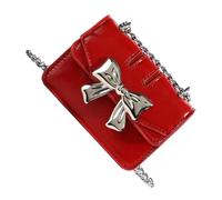 KAHDGSS Moderna borsa a tracolla in pelle PU con fiocchi per coloro che apprezzano l'estetica sofisticata e la praticità estetica, Rosso, One Size