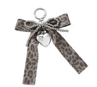 KAHDGSS Portachiavi alla moda con fiocco a forma di leopardo, stella, cuore, borsa, ornamento in lega, elegante ciondolo per borse per feste e abiti quotidiani, charm alla moda con fiocco, B